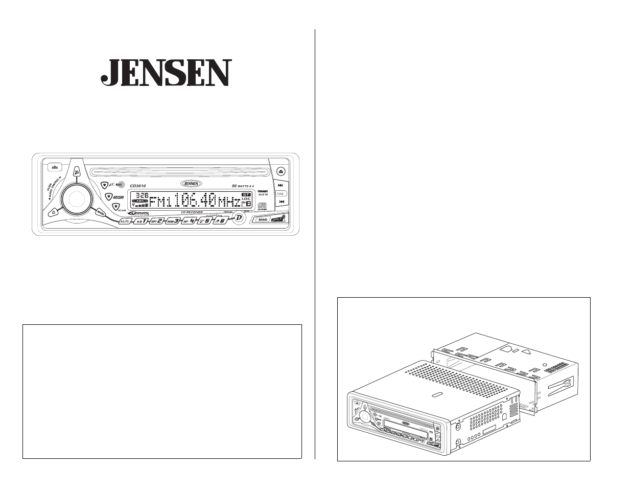 Audiovox CD 3610 User Manual | 21 pages