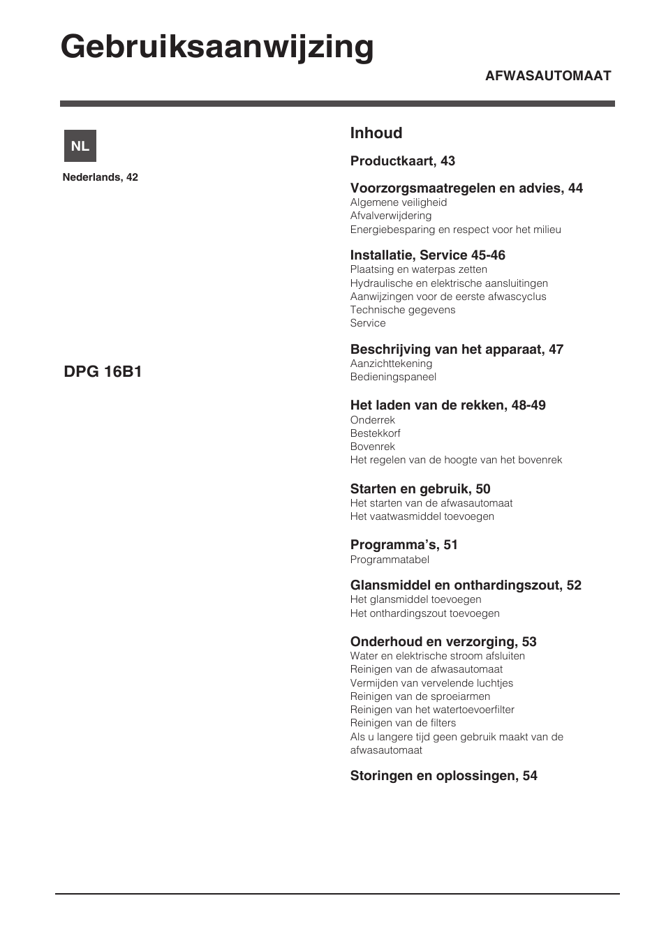 11565101_nl, Gebruiksaanwijzing | Indesit DPG-16B1-CA-NX-EU User Manual | Page 42 / 56