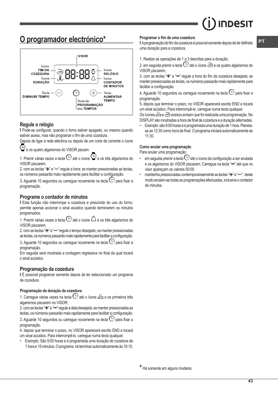 O programador electrónico | Indesit IFG-83-KC.A-(TD) User Manual | Page 43 / 60