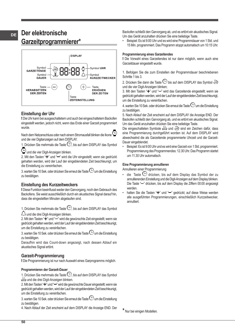 Der elektronische garzeitprogrammierer | Indesit IFG-83-KC.A-(TD) User Manual | Page 50 / 60