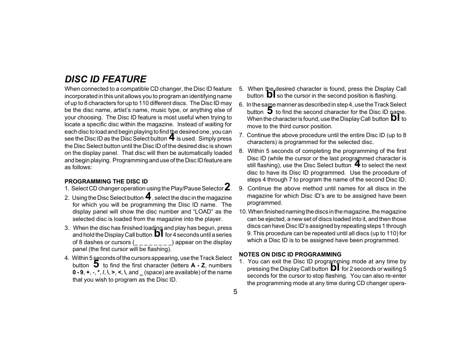 Disc id feature | Audiovox PRESTIGE PMC-50 User Manual | Page 6 / 12