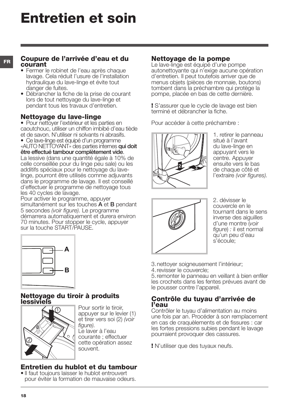 Entretien et soin | Indesit XWE-61452-W-EU User Manual | Page 18 / 72