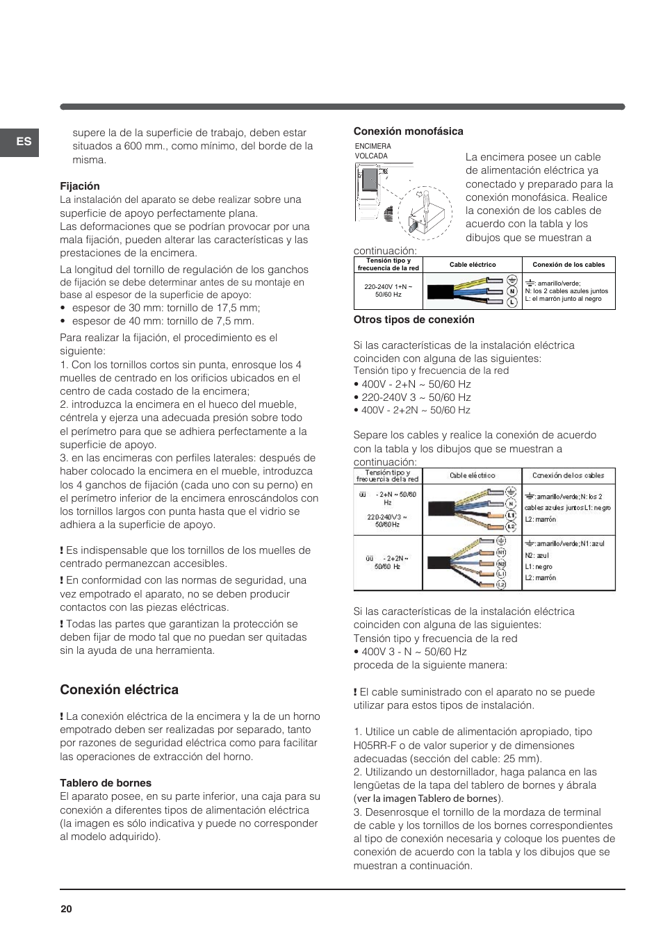 Conexión eléctrica | Indesit VRM-641-MD-IX User Manual | Page 20 / 76