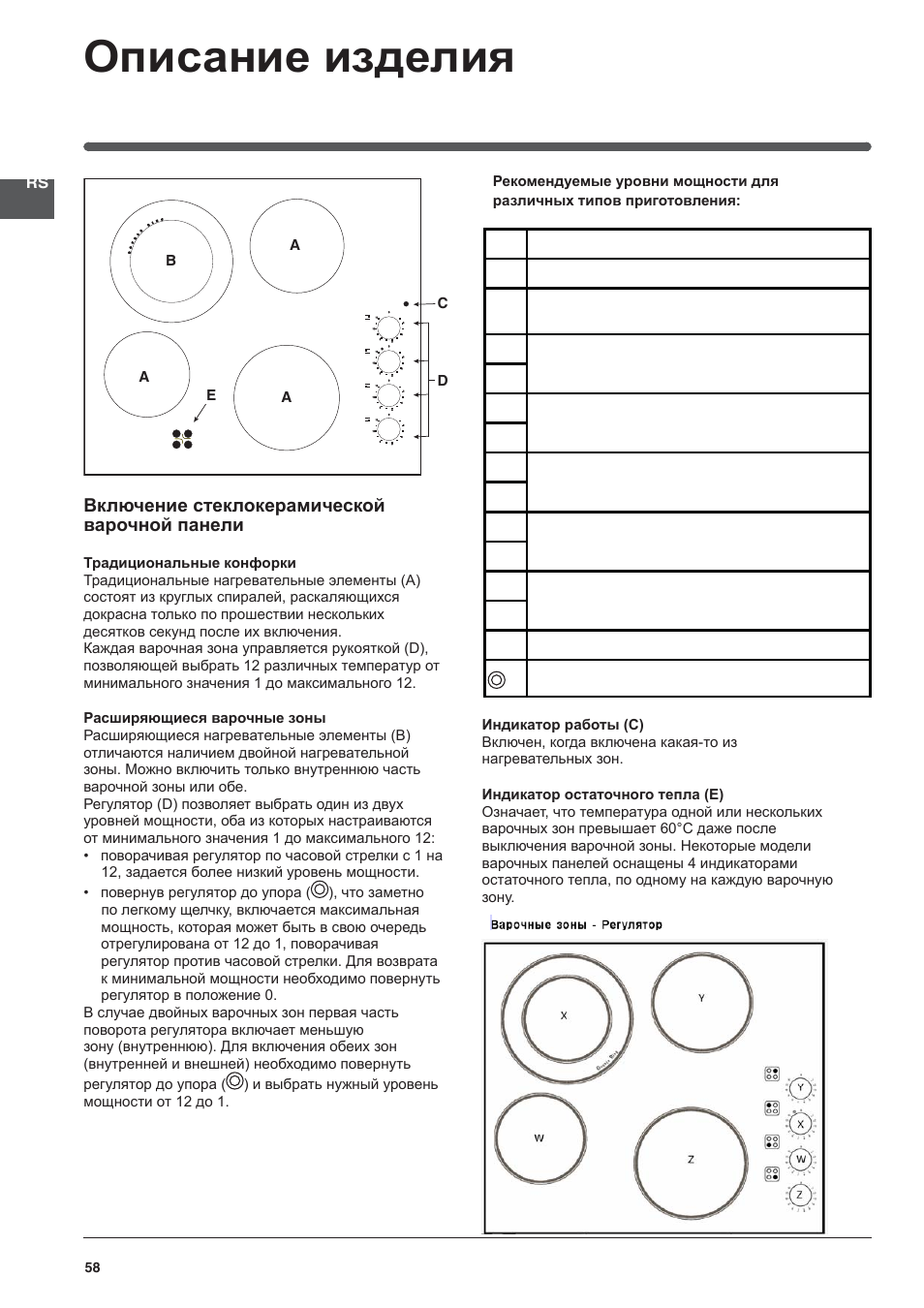 Описание изделия | Indesit VRM-641-MD-IX User Manual | Page 58 / 76