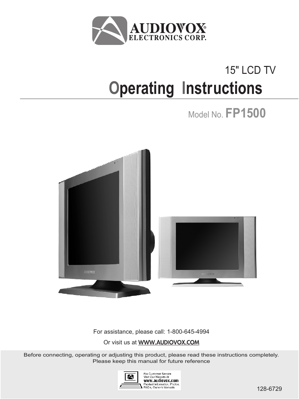 Audiovox FP1500 User Manual | 44 pages