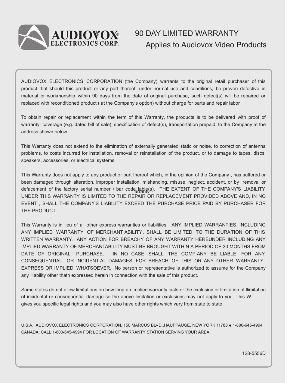 Audiovox FP1500 User Manual | Page 43 / 44