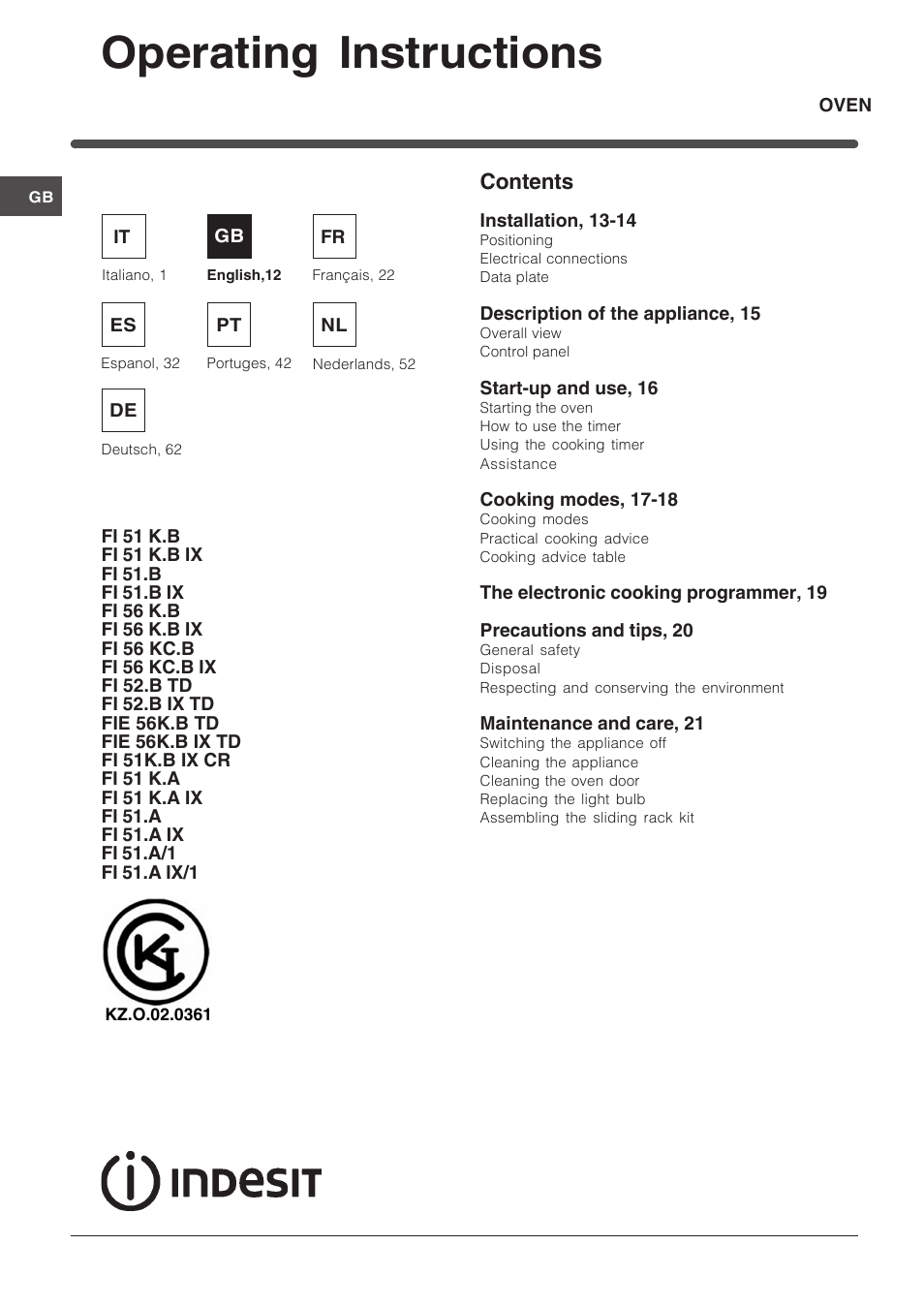 Indesit FI-51.A-(BK) User Manual | Page 12 / 72