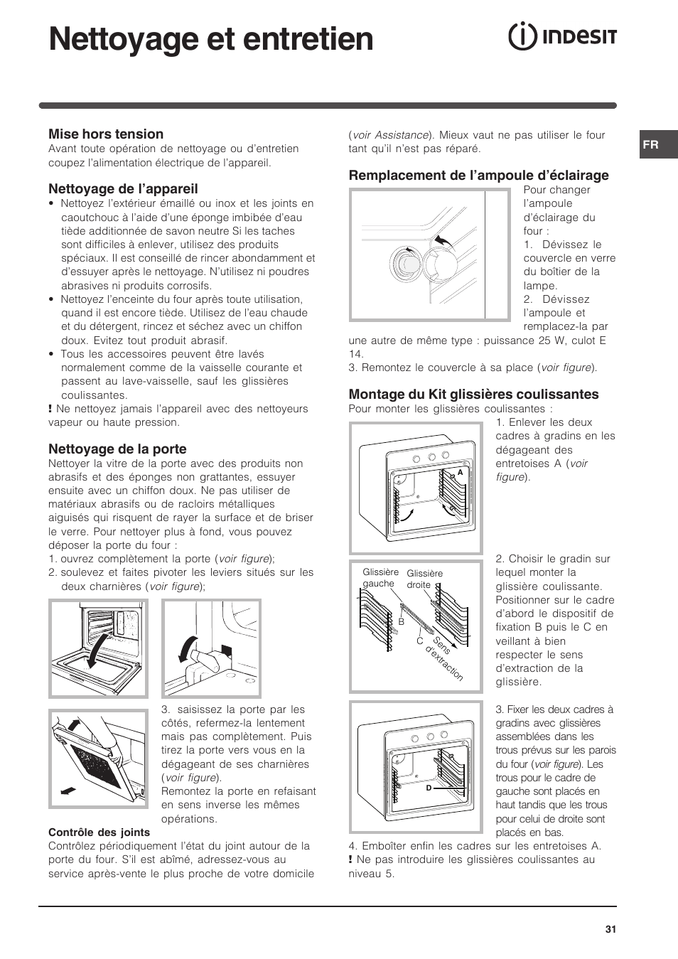 Nettoyage et entretien | Indesit FI-51.A-(BK) User Manual | Page 31 / 72