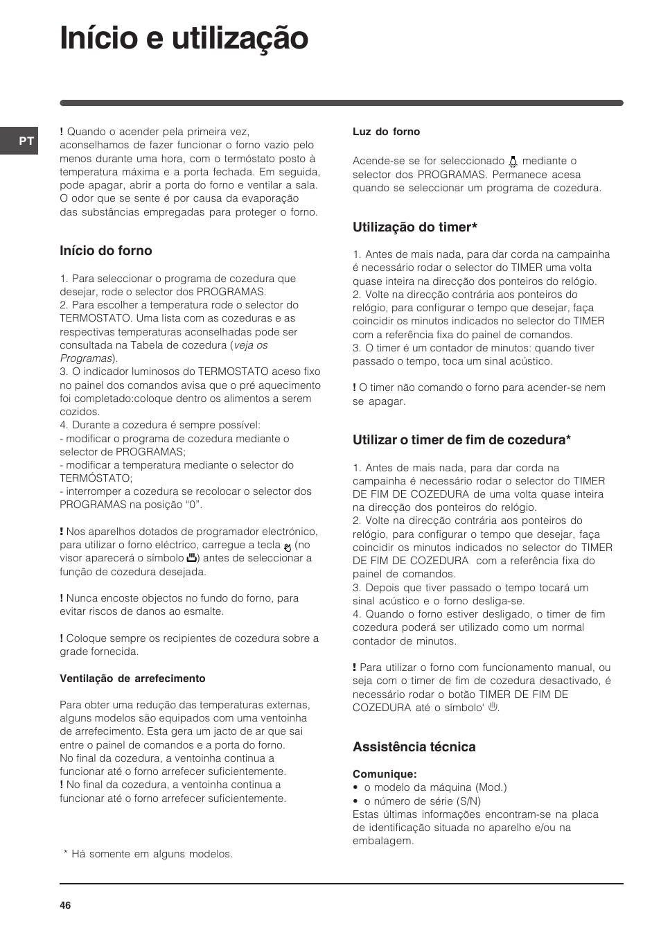 Início e utilização | Indesit FI-51.A-(BK) User Manual | Page 46 / 72