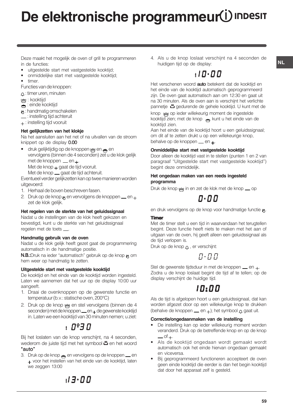 De elektronische programmeur | Indesit FI-51.A-(BK) User Manual | Page 59 / 72