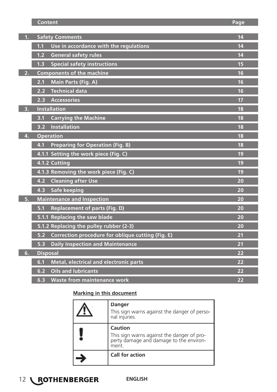 ROTHENBERGER PORTACUT 185 User Manual | Page 16 / 70