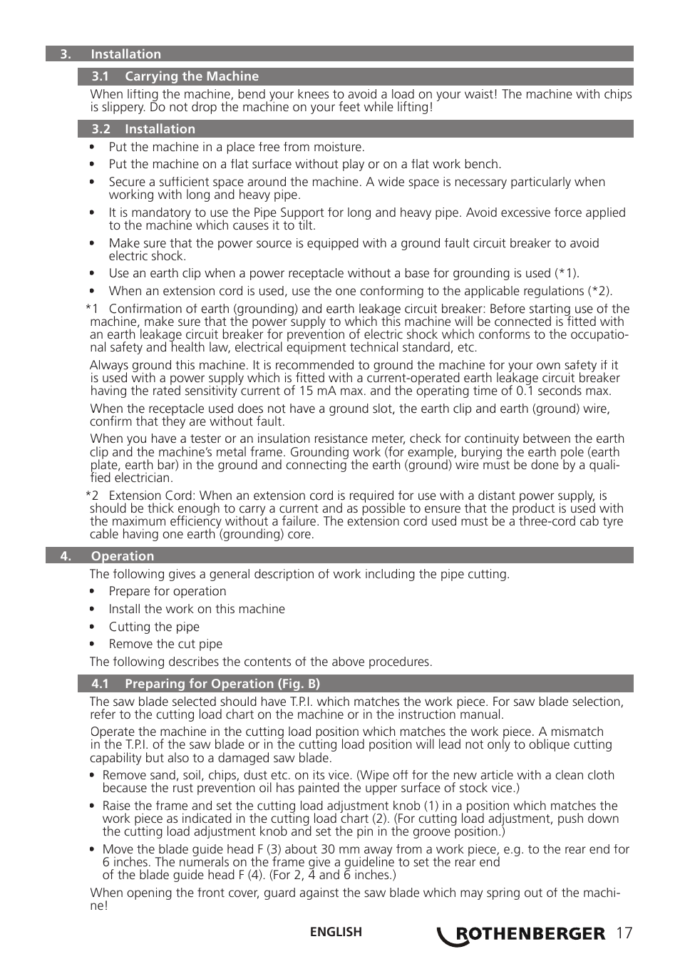 ROTHENBERGER PORTACUT 185 User Manual | Page 21 / 70