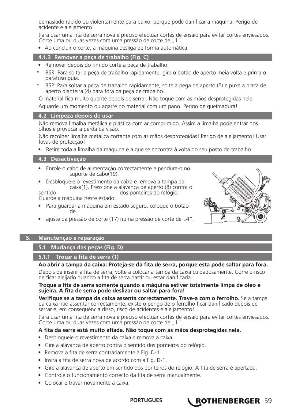 ROTHENBERGER PORTACUT 185 User Manual | Page 63 / 70