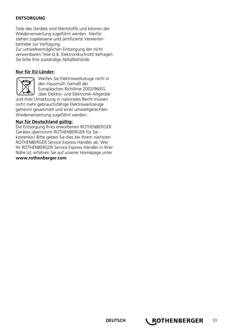 ROTHENBERGER ROTIGER VARIO Electronic User Manual | Page 11 / 84