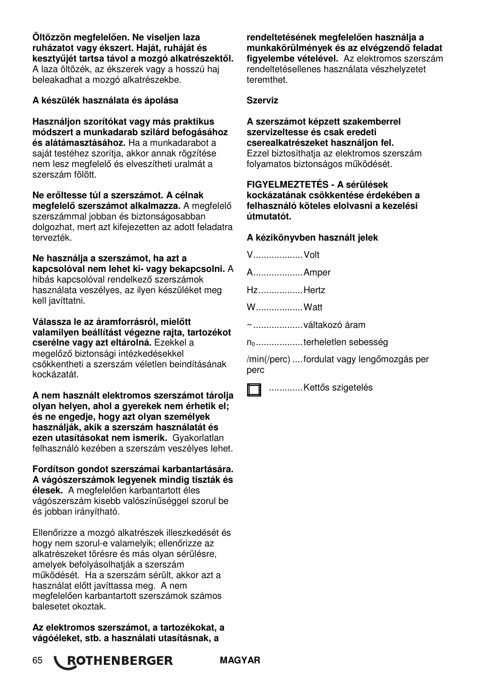 ROTHENBERGER Universal ROTIGER VARIO Electronic User Manual | Page 66 / 84