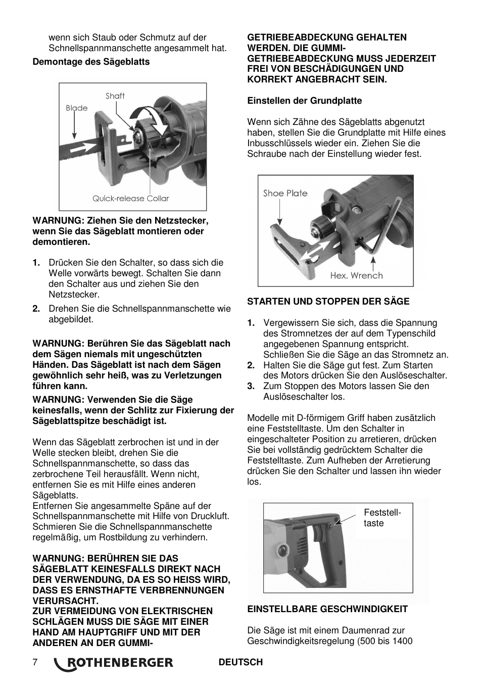 ROTHENBERGER Universal ROTIGER VARIO Electronic User Manual | Page 8 / 84