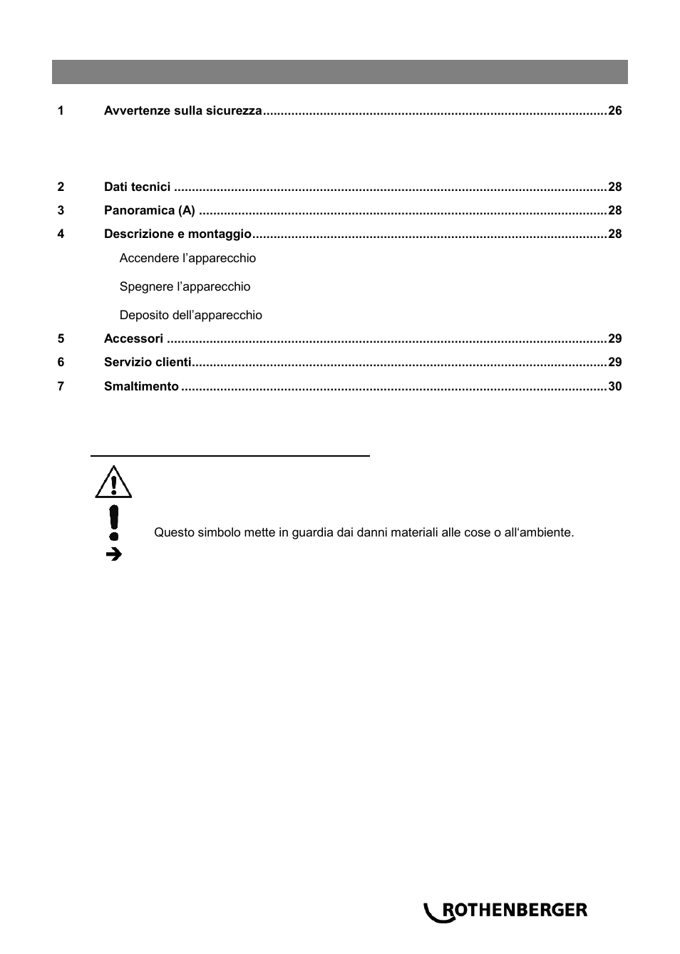 Ba_rodia cleaner 1400_0514 it, Content page | ROTHENBERGER RODIA CLEANER 1400 User Manual | Page 27 / 36