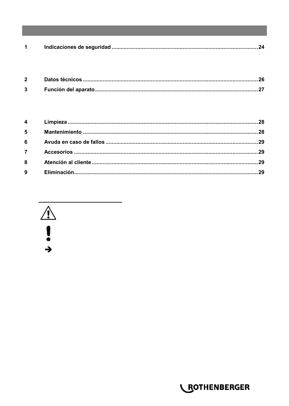 Ba_rodia dry cleaner 1200_0614 es, Índice página | ROTHENBERGER RODIA DRY CLEANER 1200 User Manual | Page 25 / 40