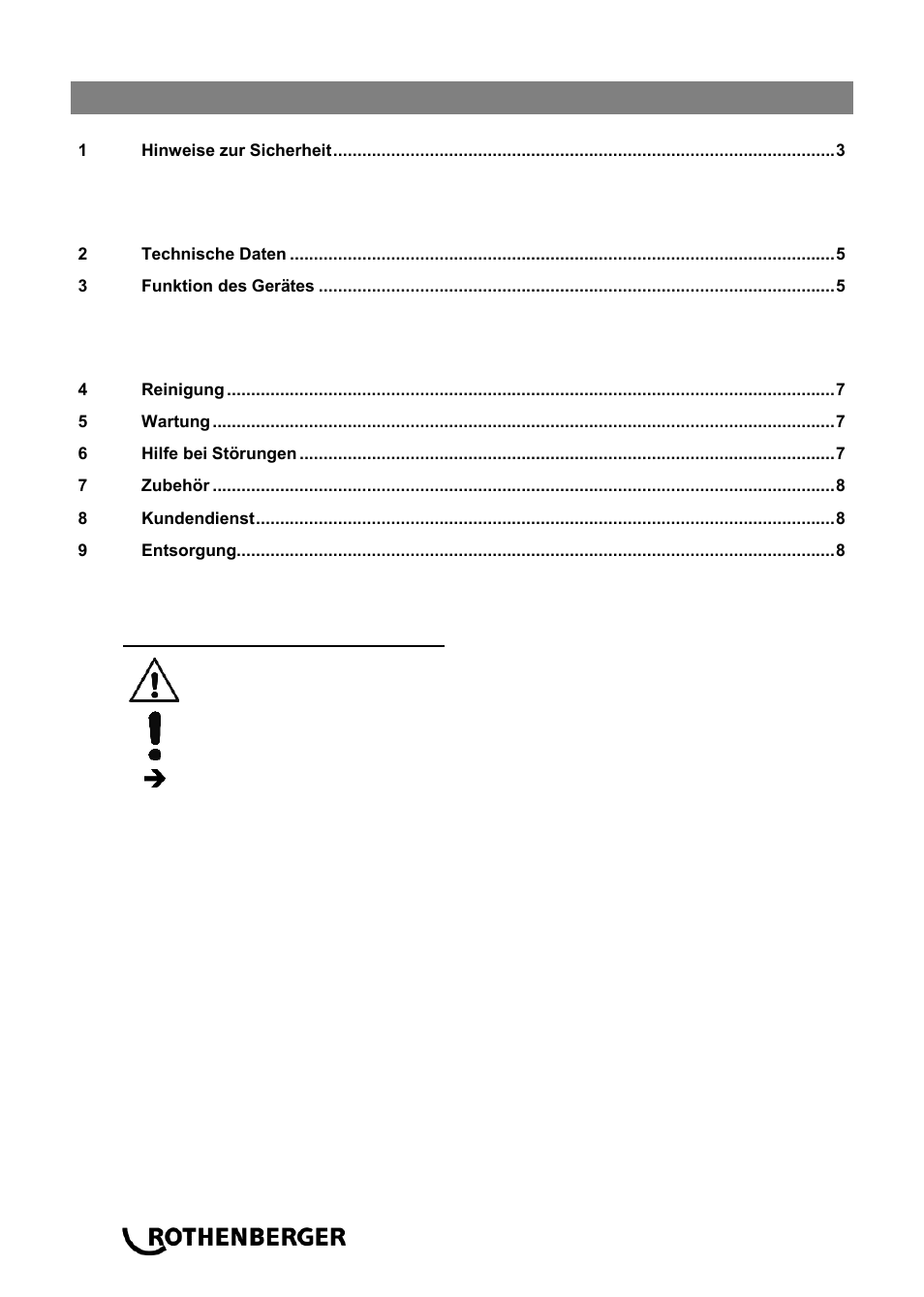 Ba_rodia dry cleaner 1200_0614 de, Inhalt seite | ROTHENBERGER RODIA DRY CLEANER 1200 User Manual | Page 4 / 40