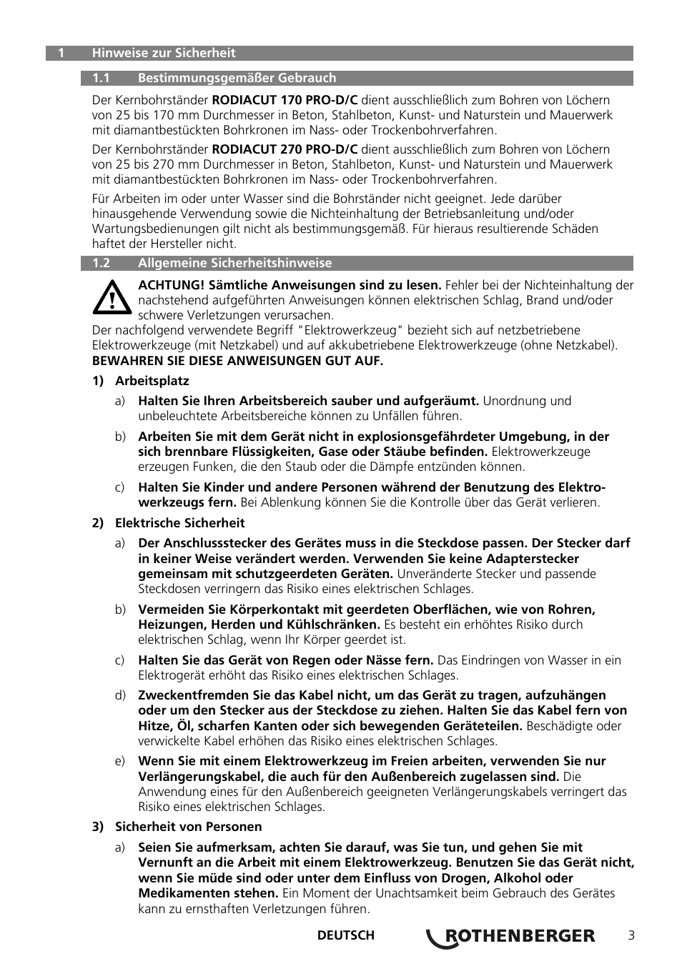 ROTHENBERGER RODIACUT 270 PRO C/270 PRO D User Manual | Page 5 / 144