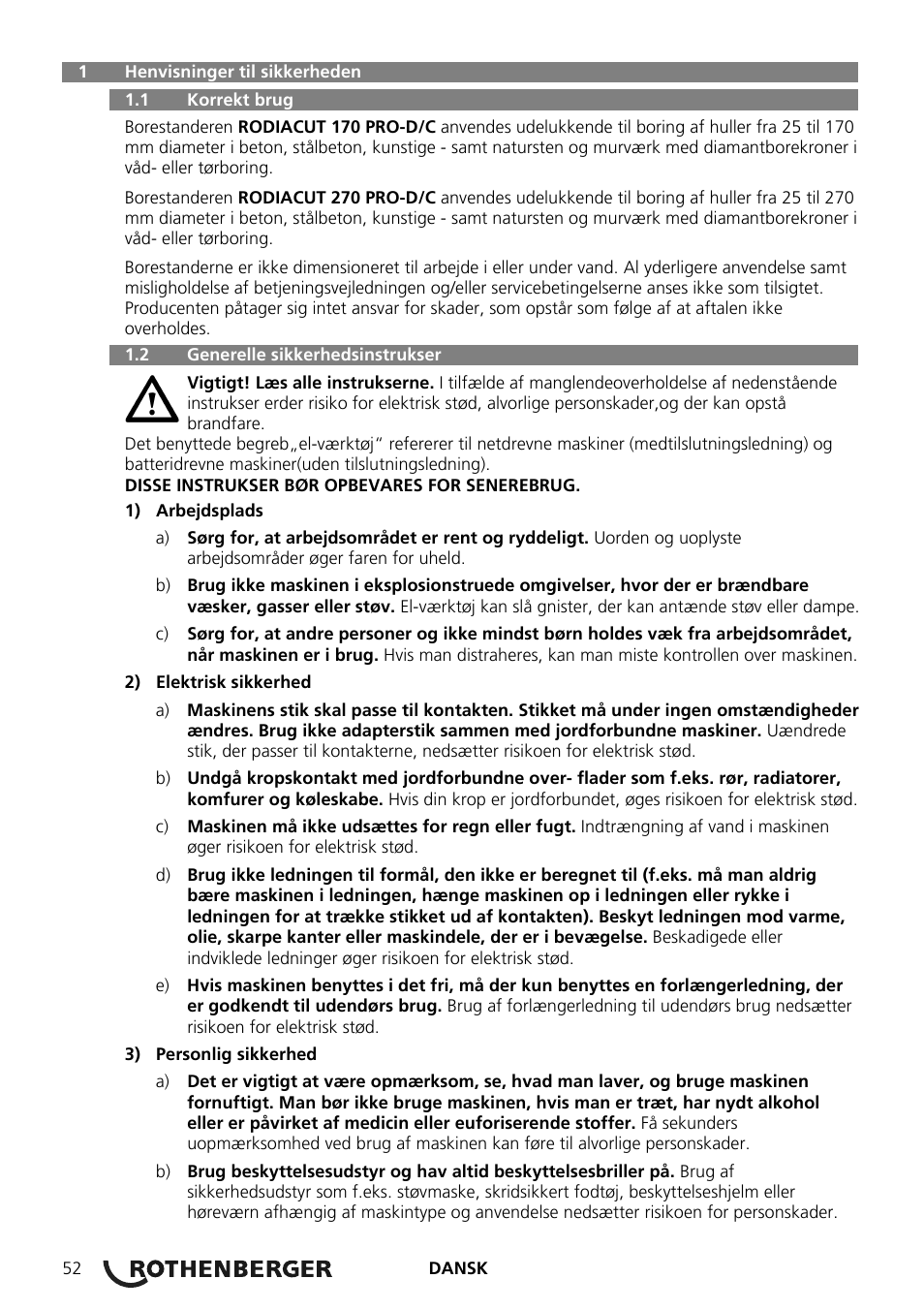 ROTHENBERGER RODIACUT 270 PRO C/270 PRO D User Manual | Page 54 / 144