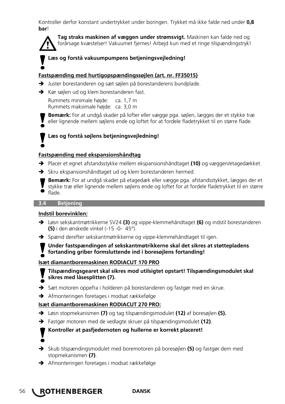 ROTHENBERGER RODIACUT 270 PRO C/270 PRO D User Manual | Page 58 / 144