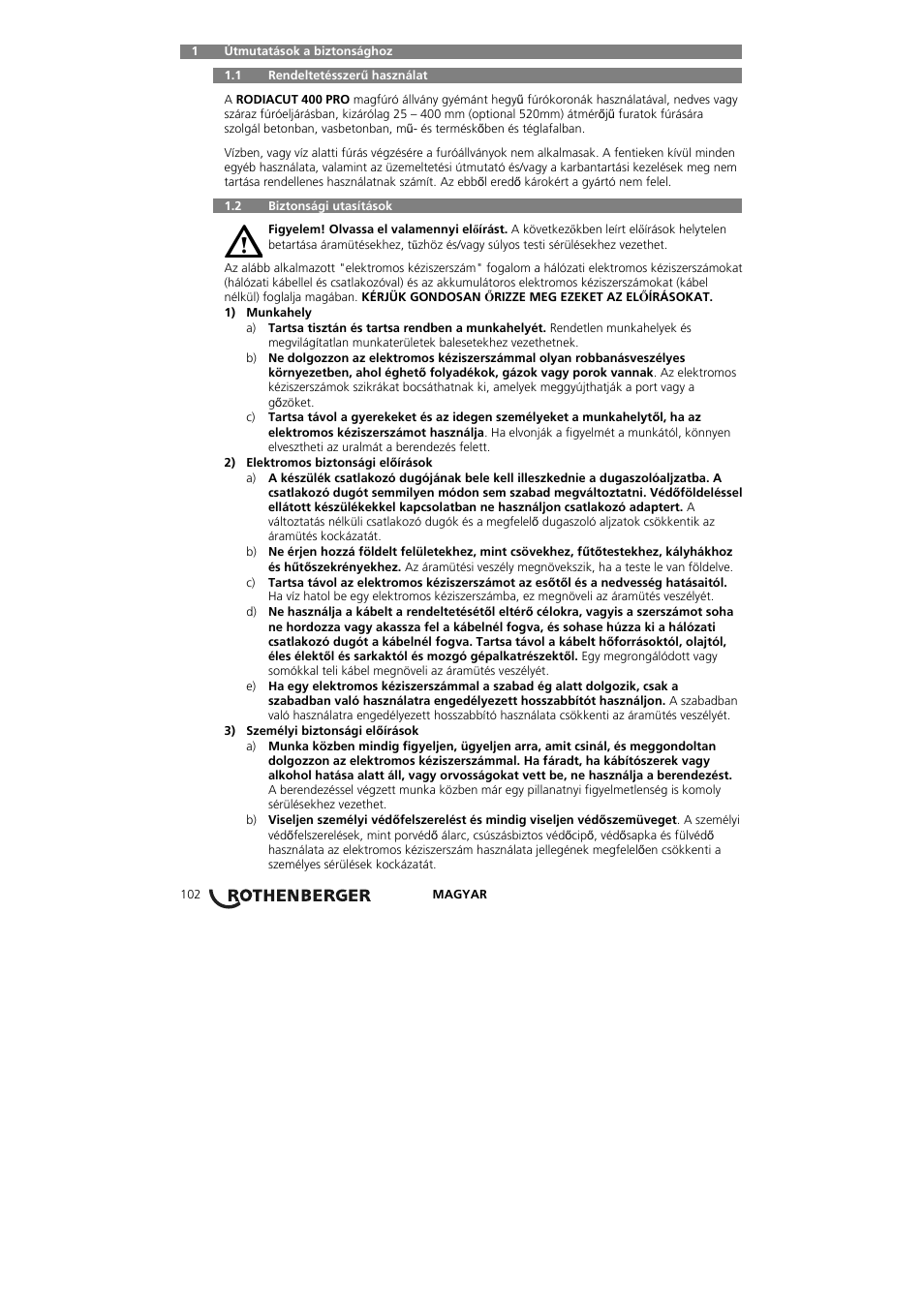 ROTHENBERGER RODIACUT 400 PRO D User Manual | Page 104 / 144