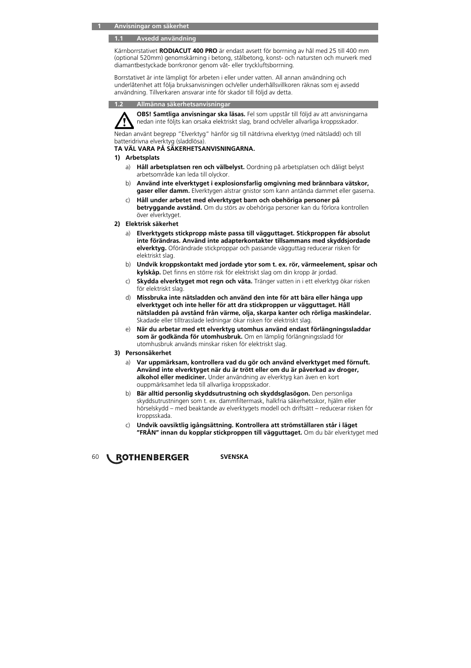 ROTHENBERGER RODIACUT 400 PRO D User Manual | Page 62 / 144