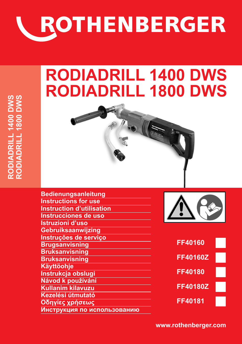 ROTHENBERGER RODIADRILL 1800 DWS User Manual | 156 pages