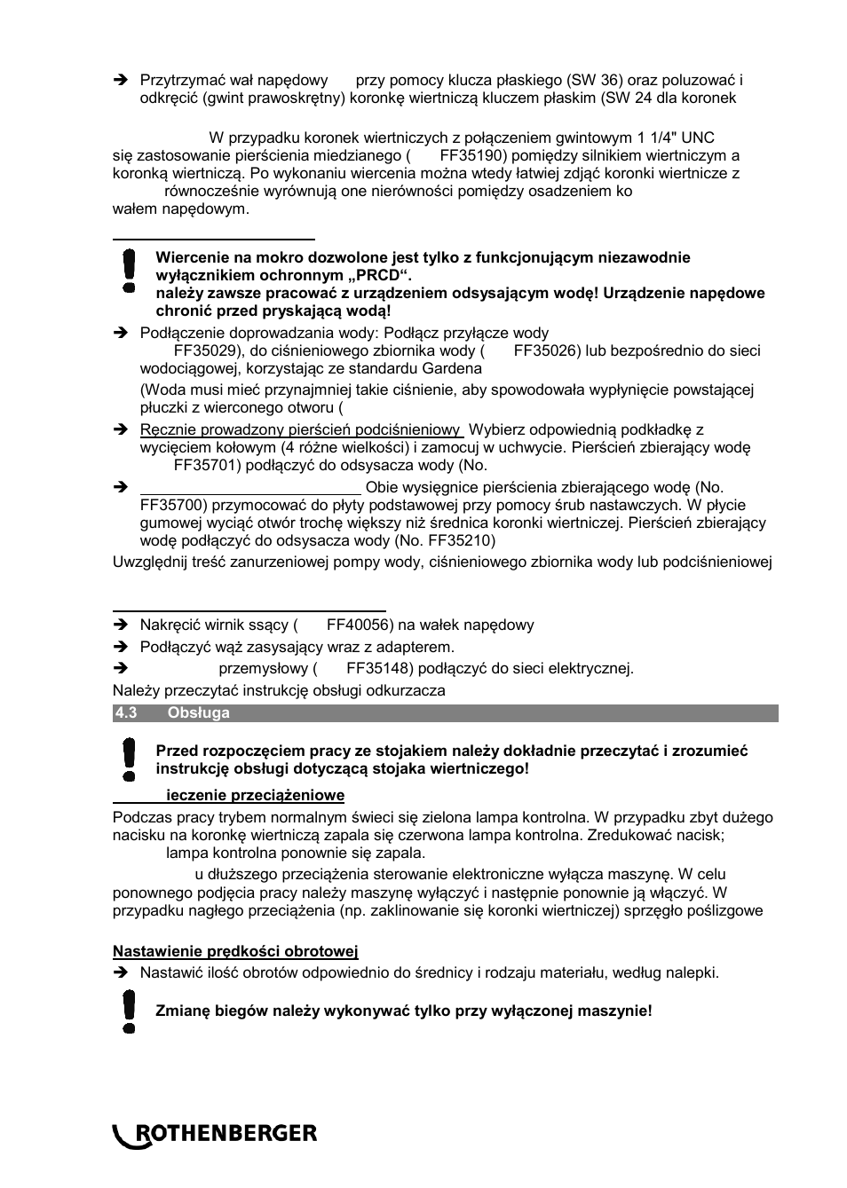 ROTHENBERGER RODIADRILL 1800 DWS User Manual | Page 104 / 156