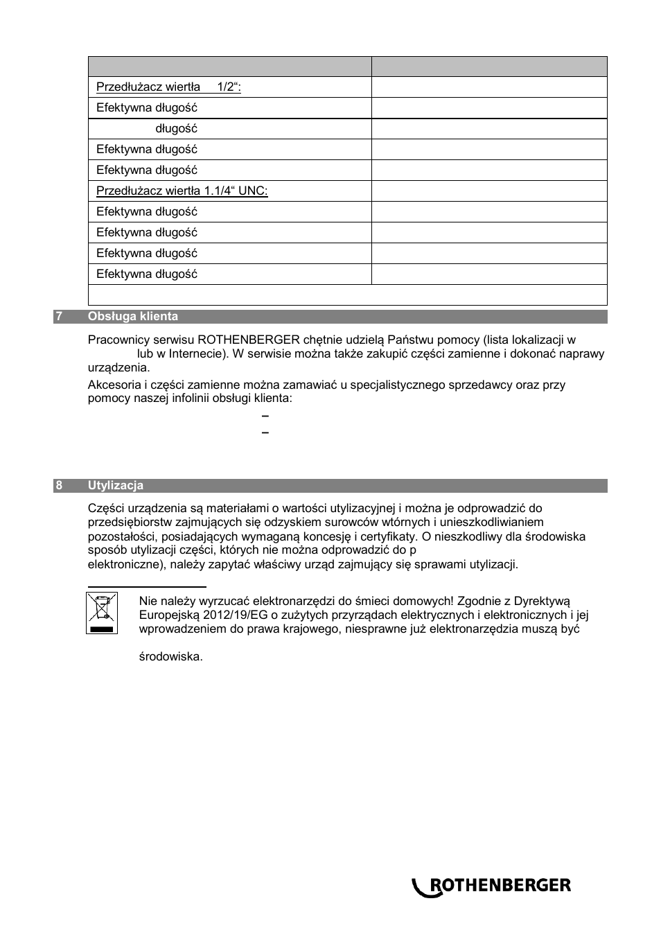 ROTHENBERGER RODIADRILL 1800 DWS User Manual | Page 107 / 156