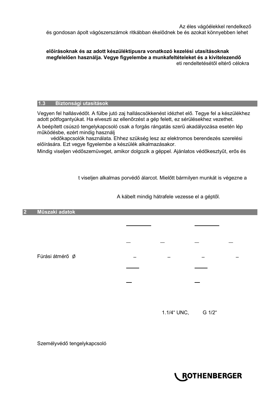 ROTHENBERGER RODIADRILL 1800 DWS User Manual | Page 129 / 156