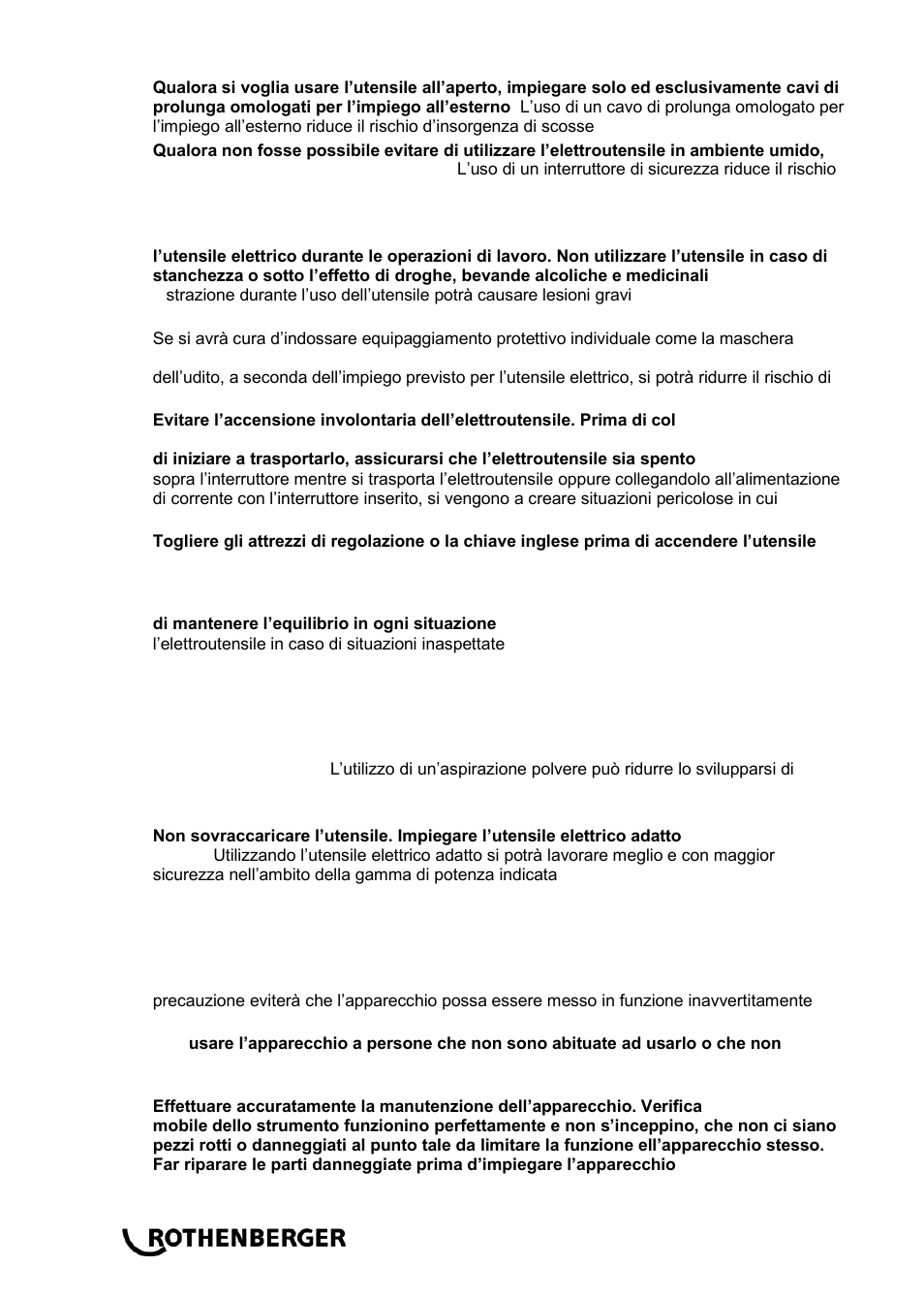 ROTHENBERGER RODIADRILL 1800 DWS User Manual | Page 42 / 156