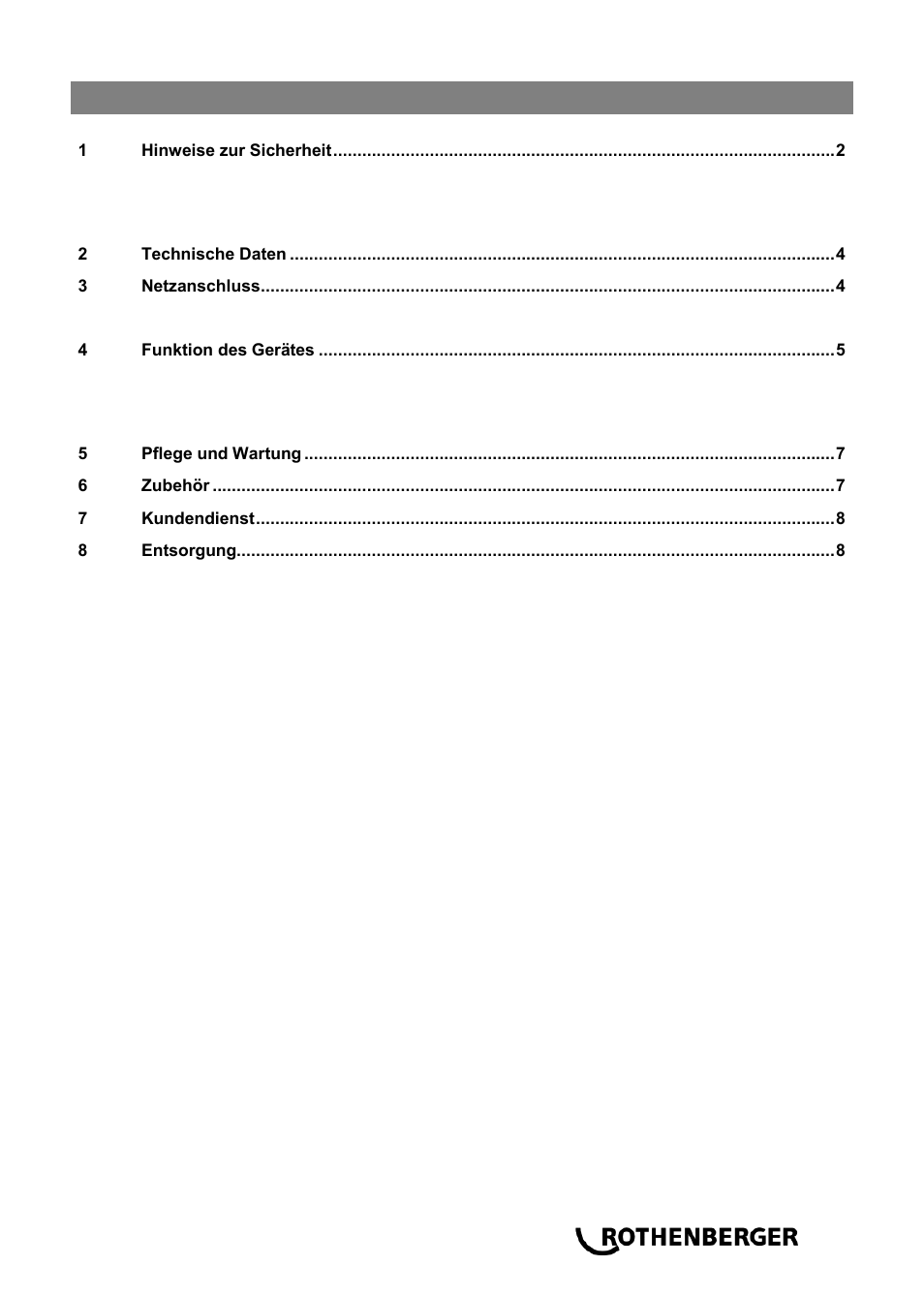 Ba_rodiadrill 2400+3000_de 0414, Inhalt seite | ROTHENBERGER RODIADRILL 3000 PD User Manual | Page 5 / 148