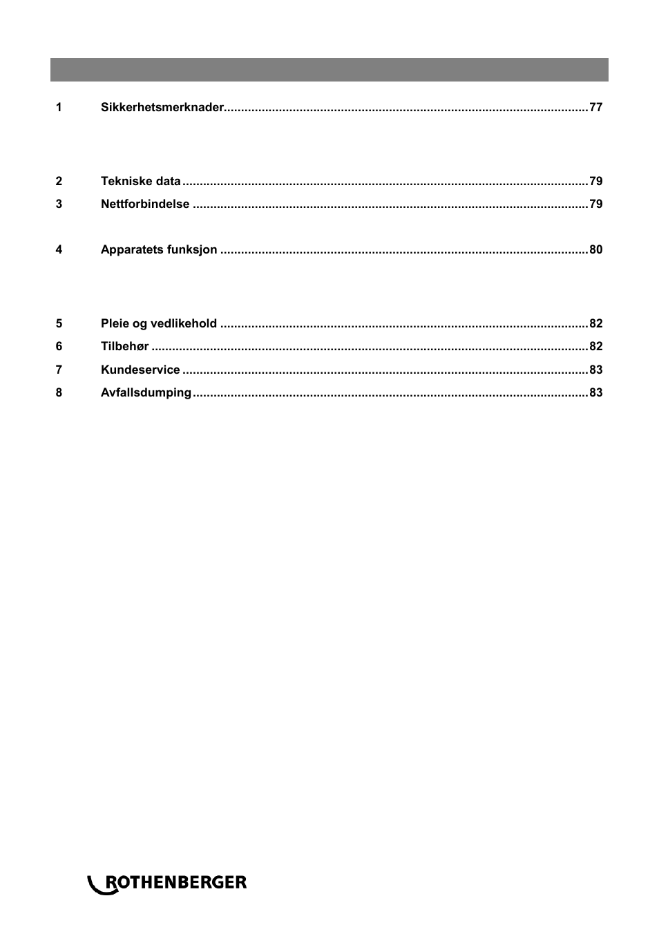 Ba_rodiadrill 2400+3000_no 0414, Innhold side | ROTHENBERGER RODIADRILL 3000 PD User Manual | Page 80 / 148