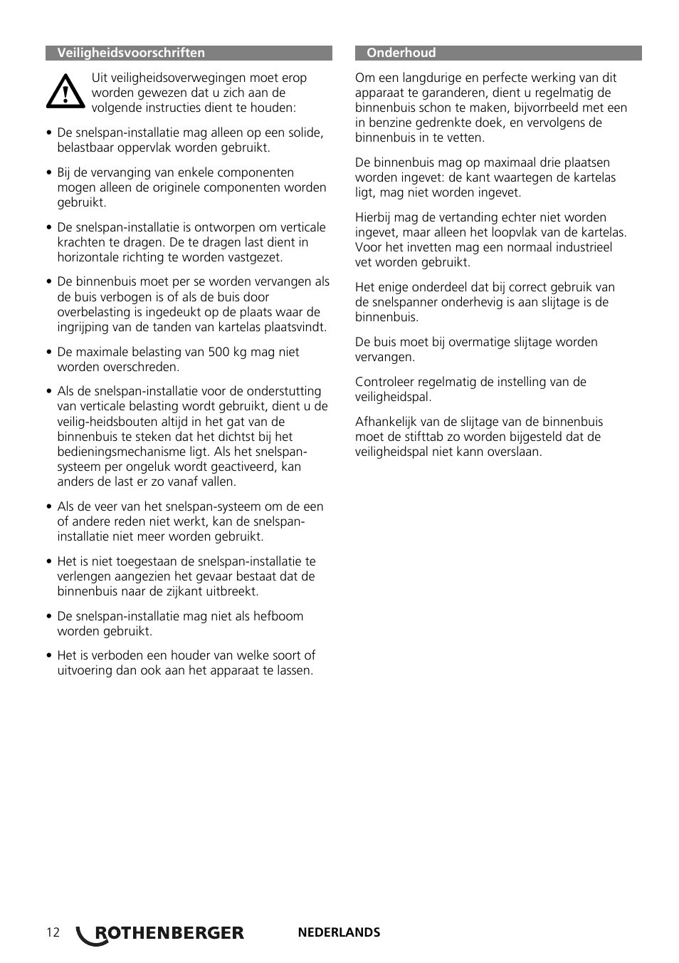 ROTHENBERGER Schnellspannsäule User Manual | Page 14 / 24