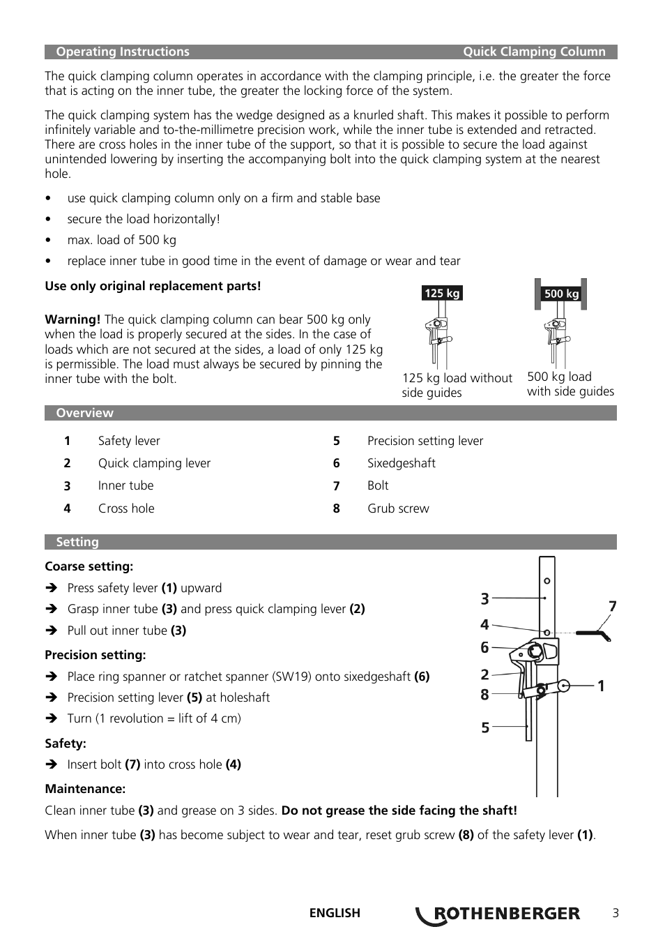 ROTHENBERGER Schnellspannsäule User Manual | Page 5 / 24