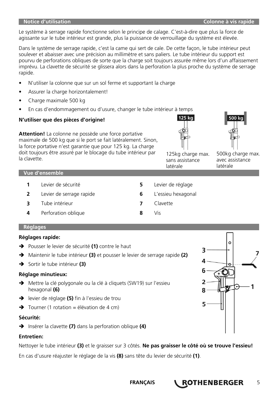 ROTHENBERGER Schnellspannsäule User Manual | Page 7 / 24