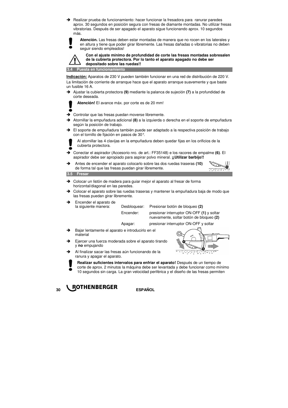 ROTHENBERGER WALL CUT 6540 User Manual | Page 32 / 44