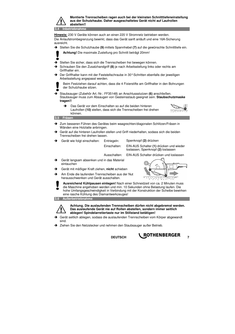 ROTHENBERGER WALL CUT 6540 User Manual | Page 9 / 44