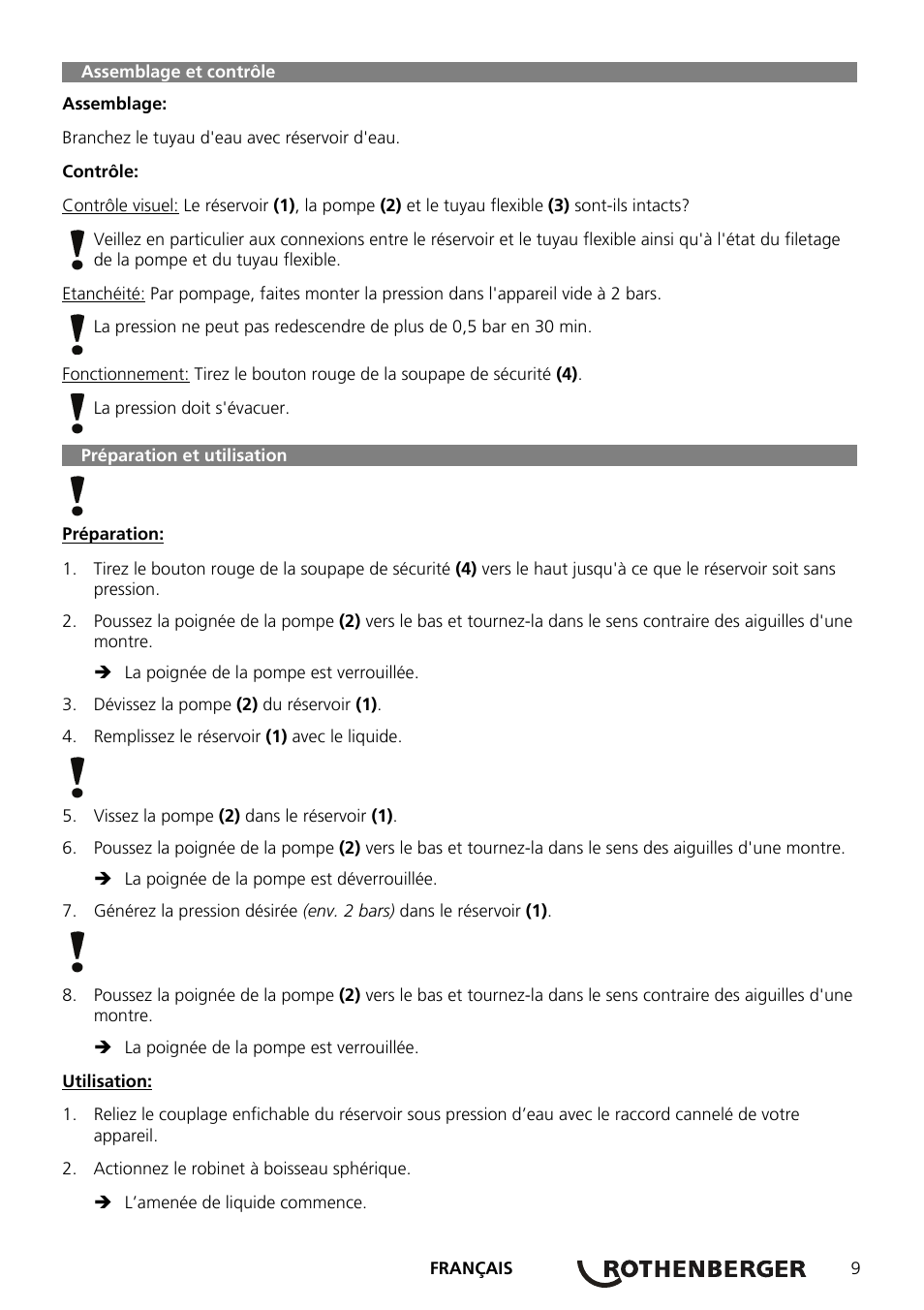 ROTHENBERGER Wasserdruckbehälter User Manual | Page 11 / 20