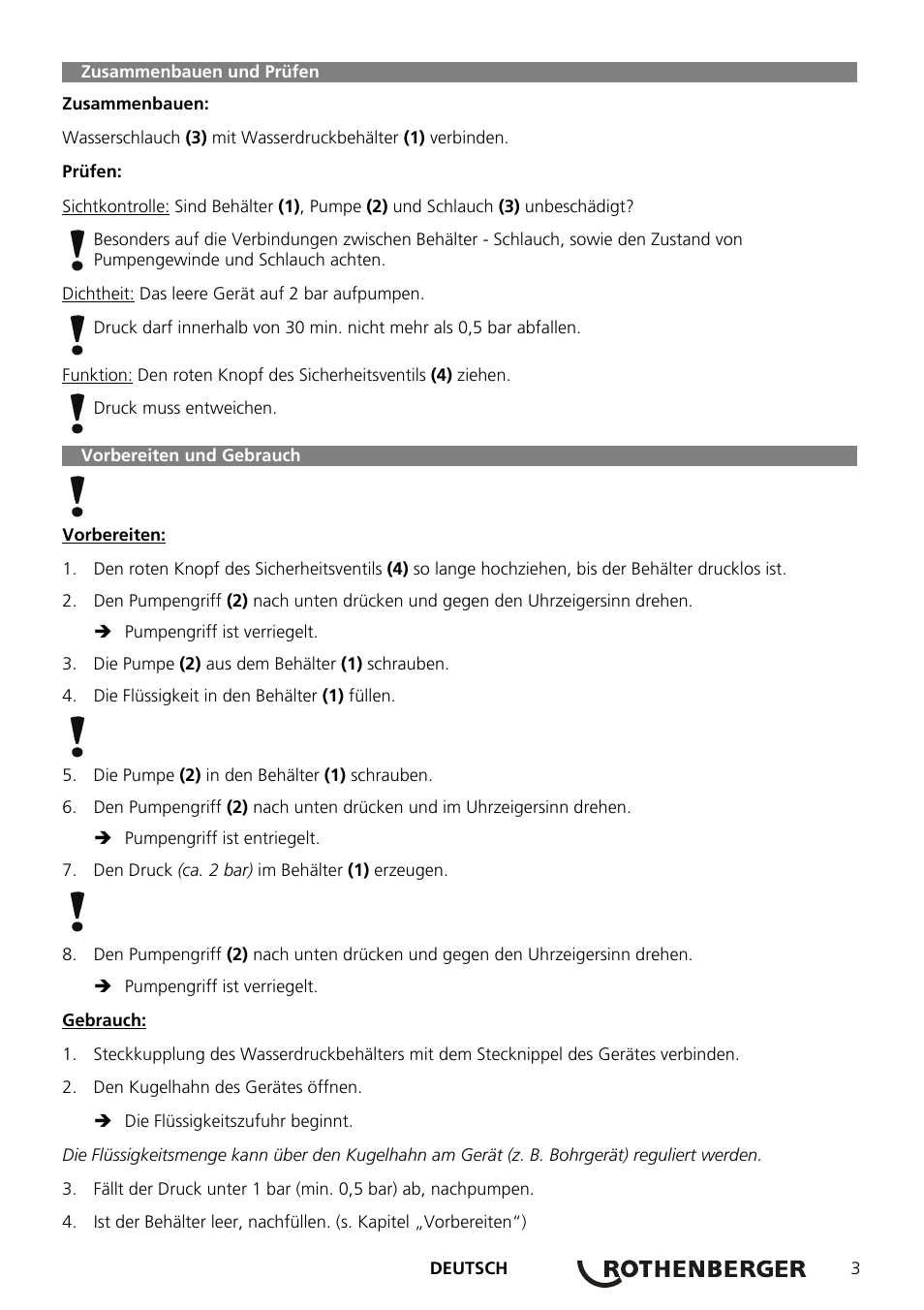 ROTHENBERGER Wasserdruckbehälter User Manual | Page 5 / 20