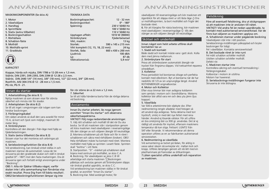 Användningsinstruktioner | ROTHENBERGER ROBEND 3000 User Manual | Page 12 / 15