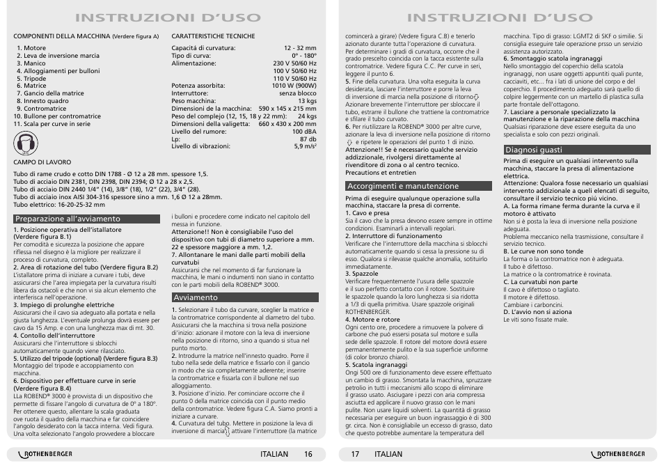 Instruzioni d’uso | ROTHENBERGER ROBEND 3000 User Manual | Page 9 / 15