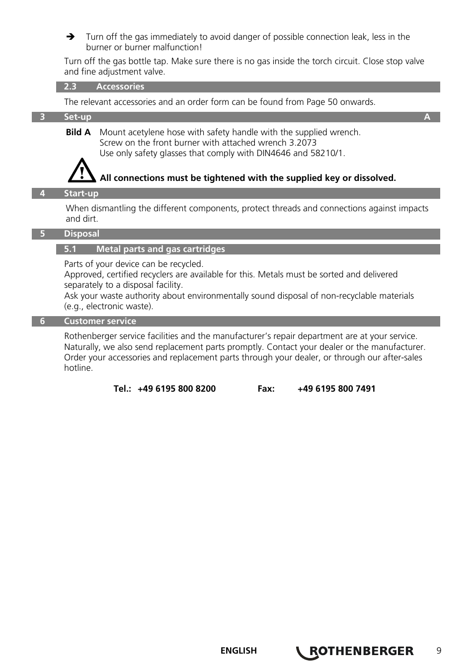 ROTHENBERGER AIRAC Hartlötset User Manual | Page 11 / 56