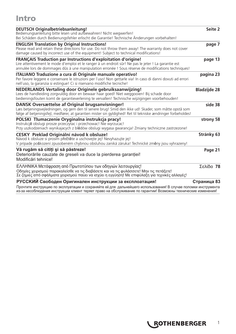 Intro | ROTHENBERGER AIRAC Hartlötset User Manual | Page 3 / 56
