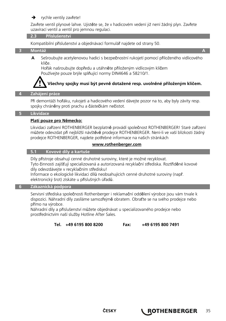 ROTHENBERGER AIRAC Hartlötset User Manual | Page 37 / 56