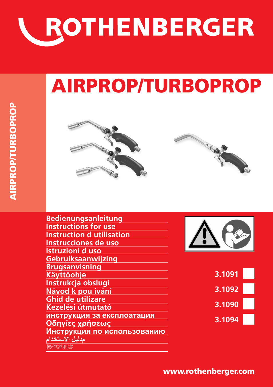 ROTHENBERGER AIRPROP Hartlöt-Set mit Propanregler User Manual | 96 pages