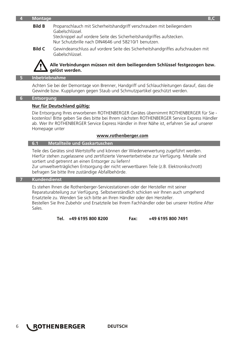ROTHENBERGER AIRPROP Hartlöt-Set mit Propanregler User Manual | Page 10 / 96