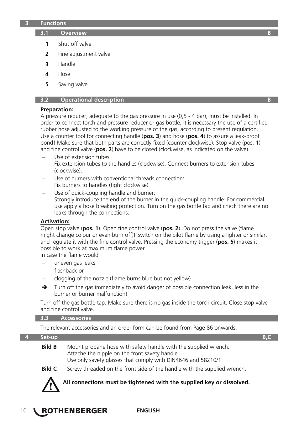 ROTHENBERGER AIRPROP Hartlöt-Set mit Propanregler User Manual | Page 14 / 96